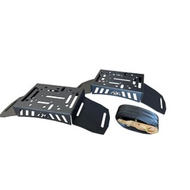 Overland Axis Universal Quick Release Spare Tire Mount Dual (Two) Brackets with Ratchet Straps for Offroad Tire Accessories