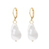Vissen White Baroque Pearl Drop Earrings For Women Gold Plated