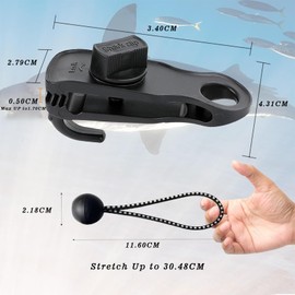 Tarpaulin Tensioner Clips, 8 Pieces Tarpaulin Tensioners with Hooks and 8 Pieces Elastic Straps with Ball, Shark-Shaped Tarp Clips, Durable Set for Tarpaulin, Tarp, Camping, Motorhome, Accessories,