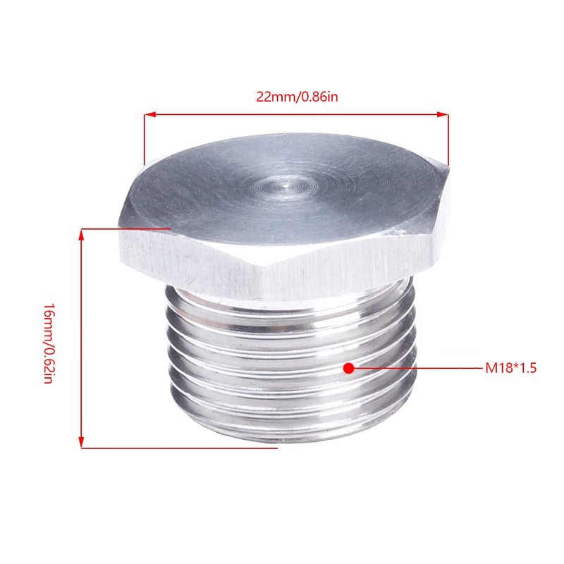 Baceyong Oxygen Sensor Plug with Spacer, Stainless Steel Silver O2