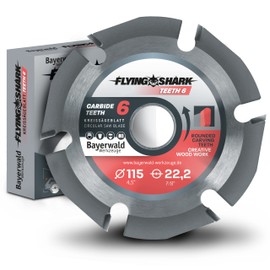 Bayerwald Flying Shark Diameter 115 mm (6 Teeth) Wood Saw Blade - Carving, Debarking - Ideal for Power Carving