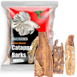Tender Tropicals Indian Almond Bark,Catappa Barks 50g - Betta Logs Reptile Bark Terrarium Shrimp,Tannin Source Biofilm Producer & Fish Hide - Assorted Sizes