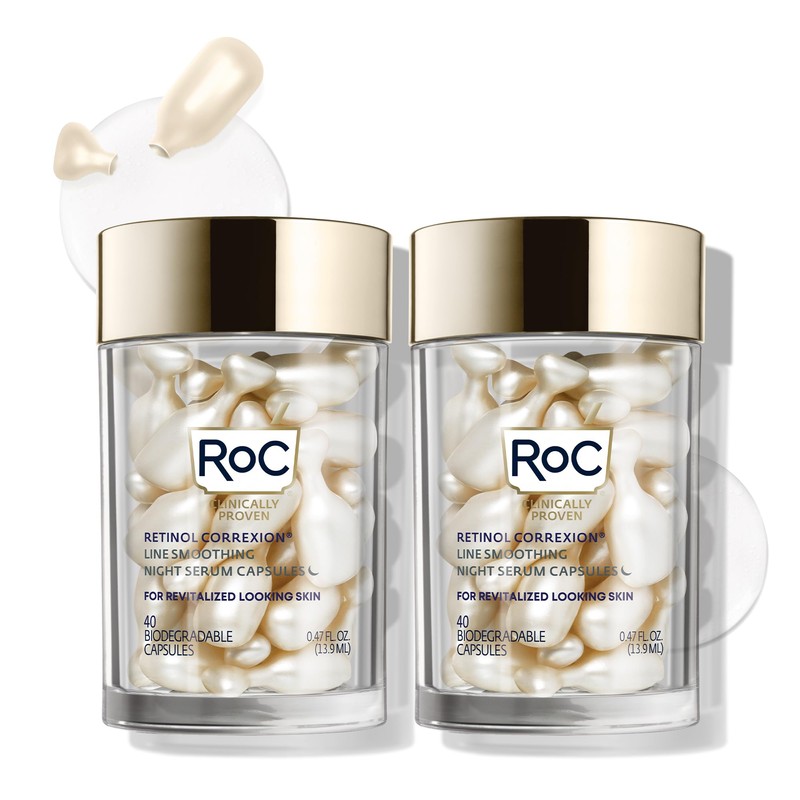 RoC Retinol Correxion Line Smoothing Night Retinol Serum, 80 Capsules
