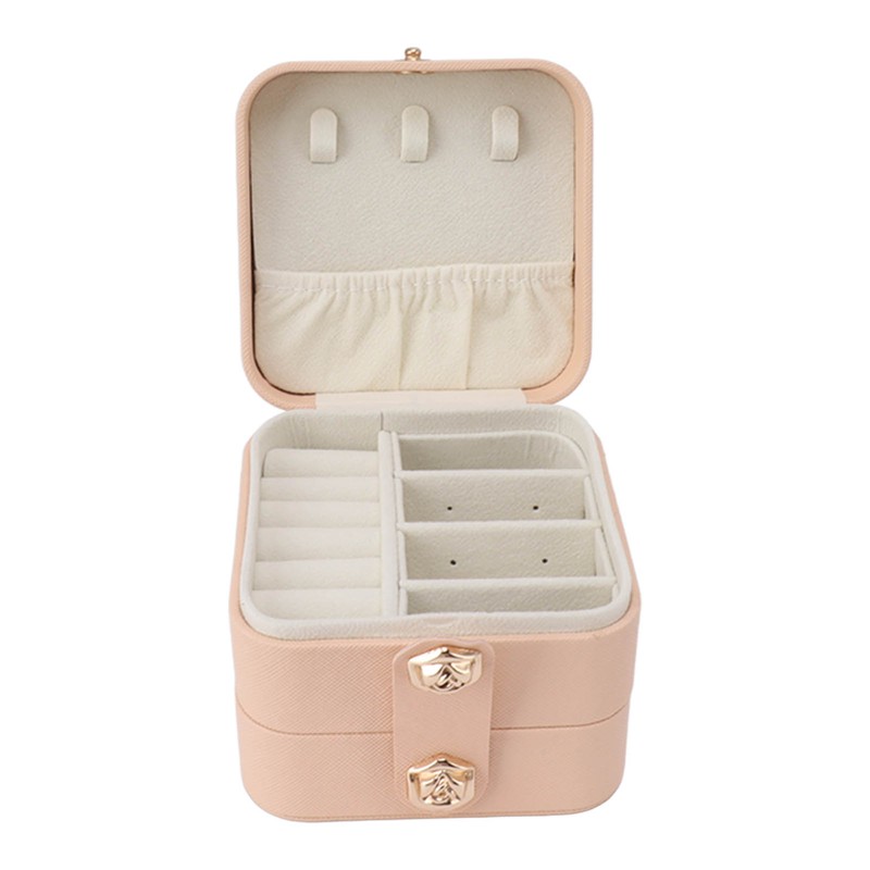 Travel Jewelry Box Organizer Small Portable Storage Case 2 Layer