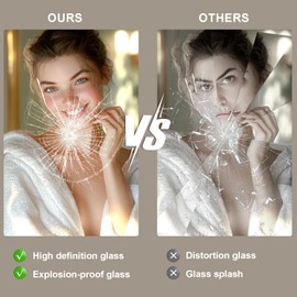 Oerbasz 30x36 LED Bathroom Mirror with Lights, Front and Rear Lighting, Tempered Glass, Dimmable, Multiple Light Modes, Anti-Fog Lighted Bathroom Vanity Mirror for Wall, Memory Function