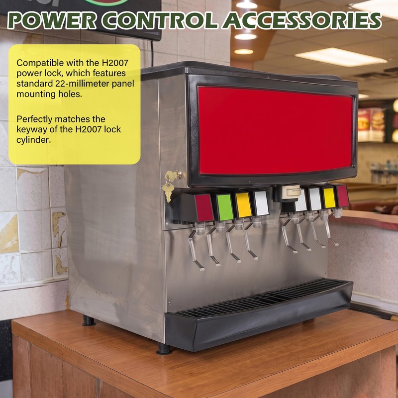 2PCS H2007 Lock Switch Keys for Soda Fountain Beverage Dispenser