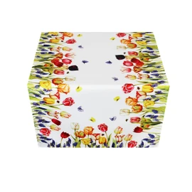 Kamaca Series Tulips and Butterflies Tablecloth, High-Quality Print Motif with Wonderful Flowers