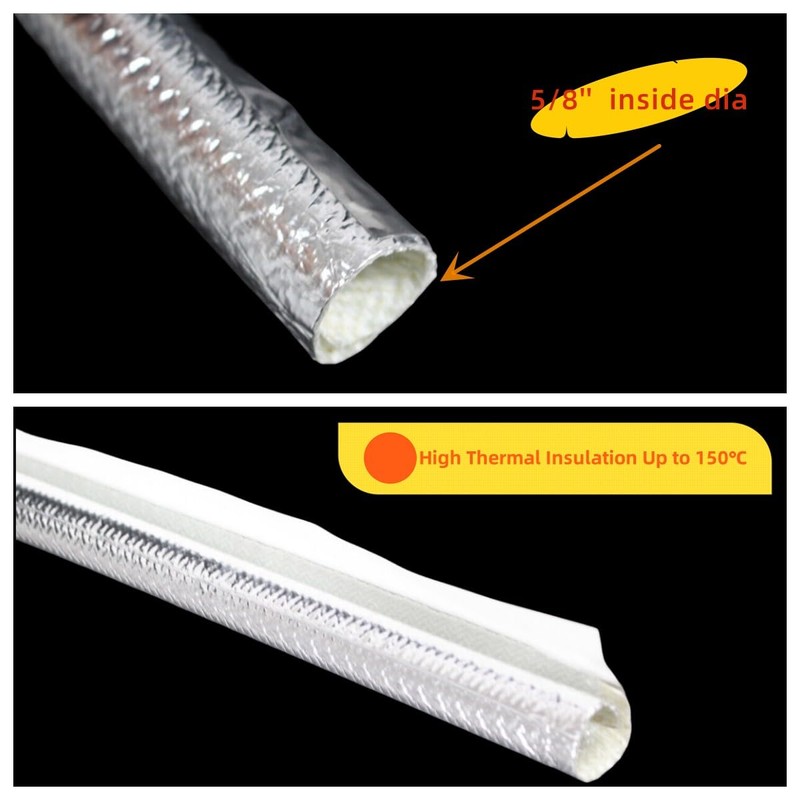 16mm - 5/8" Self Adhesive Aluminum Heat Resistant Sleeve Thermal