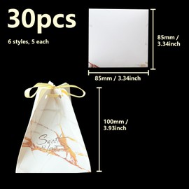 ONEBO 30 PCS Irregular Square Triangle Candy Boxes, Party Wedding Favour Boxes, Sweet Candy Favour Boxes with Ribbon,Small Treats Boxes for Wedding, Party Decorations