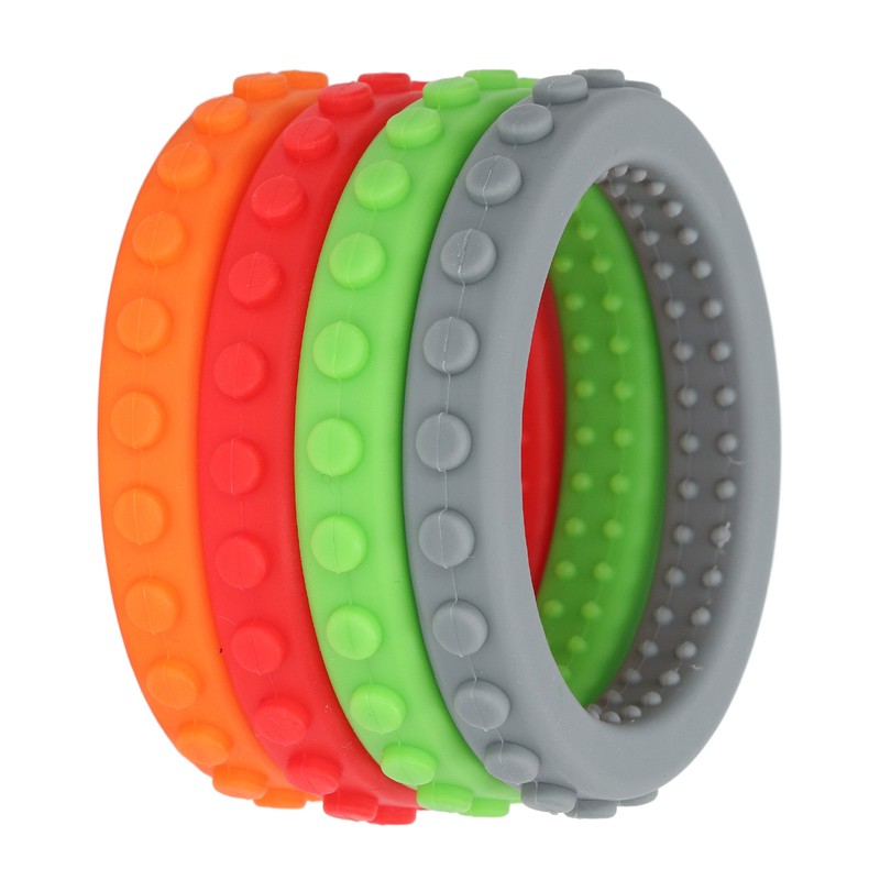 4pcs Baby Teethers Bracelet Silicone Refrigerable Heat Resistant Gum Relief