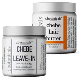 Set of Chebe Butter and Chebe Leave In Conditioner for Lustrous Locks Promote Longer Stronger Hair Growth Thickening Eliminate Hair Breakage Infused with Chebe Powder made in USA (Lavender, 4 oz each)