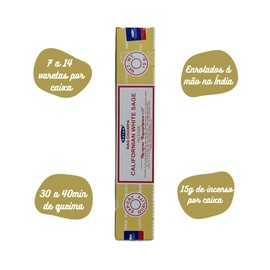 Nag Champa Californian White Sage Incense Sticks 15g Export quality Satya