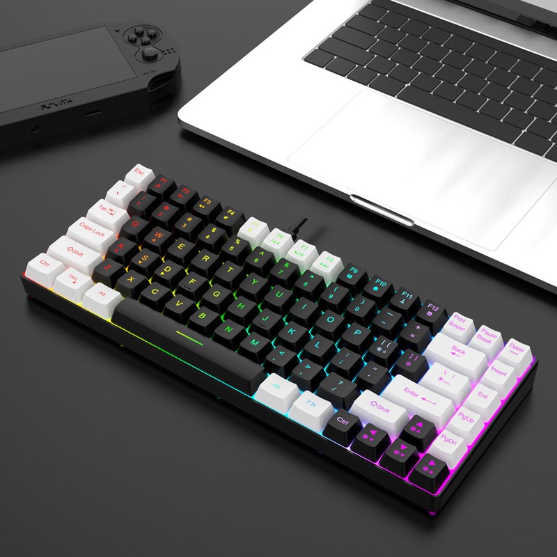 Gaming Keyboard Type C 84 Keys RGB Backlit Ergonomically Curved
