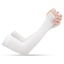 6 Pairs Arm Sleeves UV Sun Protection Arm Sleeves for Men & Women to Cover the Arms to Protect Your Skin from Sun, White