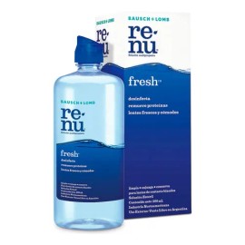 Solucion Bausch + Lomb Renu Fresh 500ml - Limpieza, Desinfeccion e Hidratacion para Lentes de Contacto Blandos - Elimina Bacterias y Depositos de Proteinas, Mantiene Frescura y Comodidad Todo el Dia
