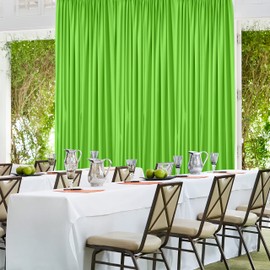 AK TRADING CO. 10 feet x 10 feet Light Green Polyester Backdrop Drapes Curtains Panels with Rod Pockets - Wedding Ceremony Party Home Window Decorations, 5FT x 10FT