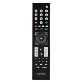 Thomson Ersatz-Fernbedienung für Grundig TVs (sofort einsatzbereit, lernfähig, Simple Mode, leuchtende Tasten, Infrarot) IR Remote Control schwarz