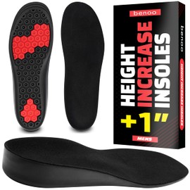 Height Increase Insoles for Men (+1 inch) Shoe Lifts, Instant Height Boosters Insoles, Trim to Fit, Comfortable Shoe Leveler, Confidence Boosters, Shoe Inserts for Height (Mens 12-14)