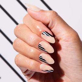 Chillhouse Chill Tips Signatures Press On Nails Kit, Tres Dramatique - 24 Nail Shapes & Sizes, Dual-Sided Buffer & File, Cuticle Stick & Glue - Long-Lasting Nail Art Manicures