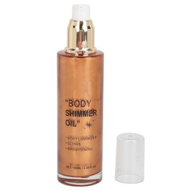 100ml Body Highlighter Oil Long Lasting Face Glitter Illuminator Shimmering Glow Liquid for Cheek Collarbone Shoulder Golden Brown