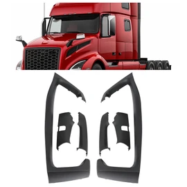 HECASA Side Mirror Arm Covers Compatible With 2004-2023 Volvo VNL Truck Right & Left Side Mirror Arm Cover Cap Pair Black