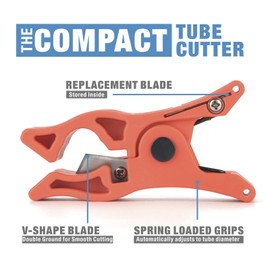 iCrimp PEX Pipe Cutter for 3/8’’, 1/2’’, 3/4’’, 5/8’’, 1’’ PEX & PVC Pipes, Radial PEX Tubing Cutting Tool with Extra Blade