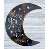 Top Brass Metal Crescent Moon Wall Decor Art - I