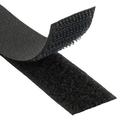 Klebeshop24 Velcro Tape for Sewing, Set Hook and Fluff, Black, 50 mm x 25 m