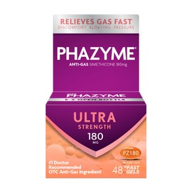 Phazyme Phazyme Gas Relief, Ultra Strength Gas and Bloating Relief for Adults, 180 mg Simethicone Fast Gels, 48 Count