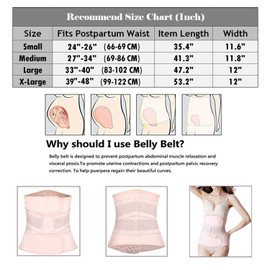 Faja posparto C-Sección Cinturón de recuperación de espalda para el vientre, Rosado, Postpartum Waist 27"-33",M
