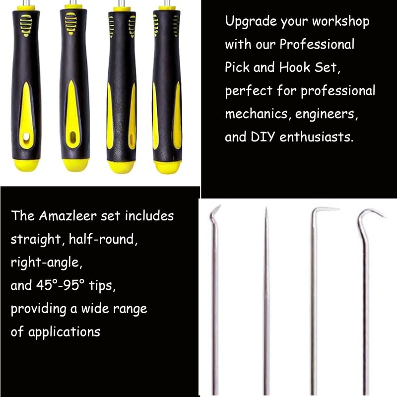 Amazleer 8Pcs Precision Pick and Hook Set, Pick Set, Tool