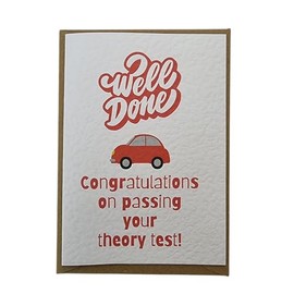 Congratulations On Passing Your Theory Card - Driving Theory Test Card - Made In The UK