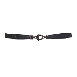 eVogues Plus size Metal Buckle Skinny Elastic Cinch Belt Black - One Size Plus