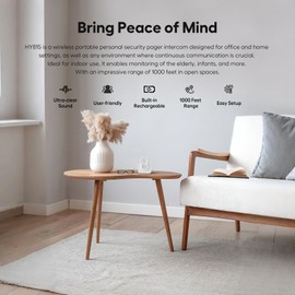 Hosmart Intercoms Wireless for Home, 2024 New Rechargeable Full Duplex Caregiver Pager for Elderly Senior, Two-Way Real-time Talk, Portable Personal Alert, Call/Monitor Button for Home Safety