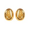 Gold Silver Ellipse Teardrop Stud Earrings Chunky Smooth Surface Egg