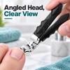 Professional Stainless Steel Angled Toenail Clippers with Wide Jaw, Concave