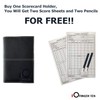 FINGER TEN Golf Scorecard Scorecard Holder Leather with 2 Scorecards