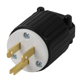 USA 3-Prong Male AC Plug, UL Nema 5-15P 3 Pole Straight Blade DIY Rewirable AC Plug, 15A 125V USA 3Pin AC Connector, Nema 5-15 Male US 3Pole AC Power Plug, Black