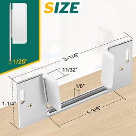 Lashow 8Pcs Pocket Door Guide Bottom, Hidden Bottom Sliding Door Guide, Jamb Mounted, Steel Bracket for 1-3/8-Inch Thick Doors
