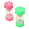 2pcs Hexagonal Hourglass 15 Minutes Learning Sand Timer Portable Plastic