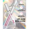 Glitter Lip Gloss Long Lasting, Blue Plumping Shimmer Lipgloss for