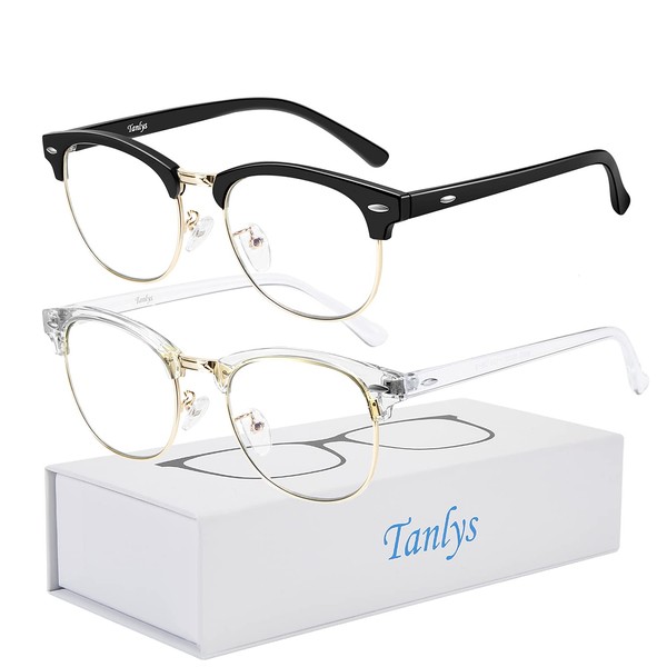 Tanlys Paquete de 2 lentes de bloqueo de luz azul
