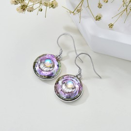 Sterling Silver Heart Evil Eye Hebrew Chai Starfish Sword Lightning Bolt Saturn Music Note Guitar Pick Pencil Ouija Pumpkin Dangle Dangling Drop Charm Earrings Jewelry Gifts for Women, Sterling Silver, Crystal Moonstone