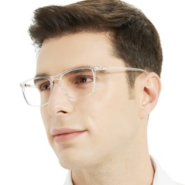 MARE AZZURO Lightweight Reading Glasses Men Designer Readers 1.00 1.25 1.50 1.75 2.00 2.25 2.50 2.75 3.00 3.50 4.00 5.00 6.00 (Clear, 225)
