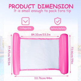 Sinwind Multipurpose Hammock Inflatable Float Pool 4 in 1 Float Tilting Float Hammock Multifunctional Foldable Floating Portable Float Ultralight (Pink)