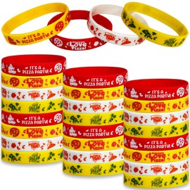 Pizza Themed Silicone Bracelets Party Supplies Pizza Party Time Rubber Wristbands