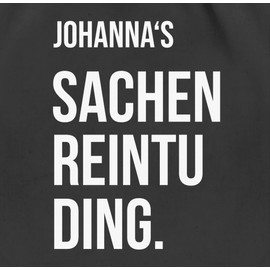 Geschenk mit Namen personalisiert by Shirtracer - Gym Bag Backpack - Sachenreintuding I Sachen Reintu Ding Name | Fabric Bag with Saying, 01 black