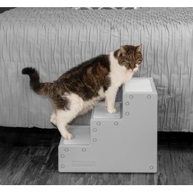 Pet Gear Pet Step III Pet Stairs for Small Dogs and Cats Up to 50 pounds, Lightweight, No Tools Required- Fog