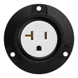 Nema 5-20R Flanged Outlet with Waterproof Cover, 5-20R 20A 125V Household Power Outlet, Compatible with Nema 5-15R,Black color