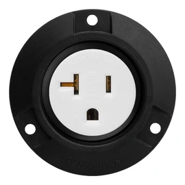 Nema 5-20R Flanged Outlet with Waterproof Cover, 5-20R 20A 125V Household Power Outlet, Compatible with Nema 5-15R,Black color